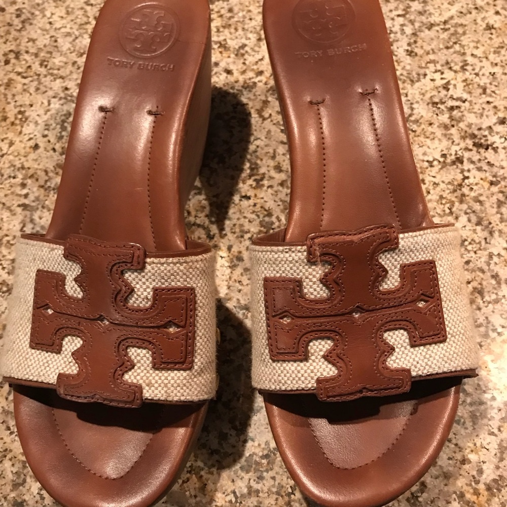Tory Burch barely worn wedge sandals